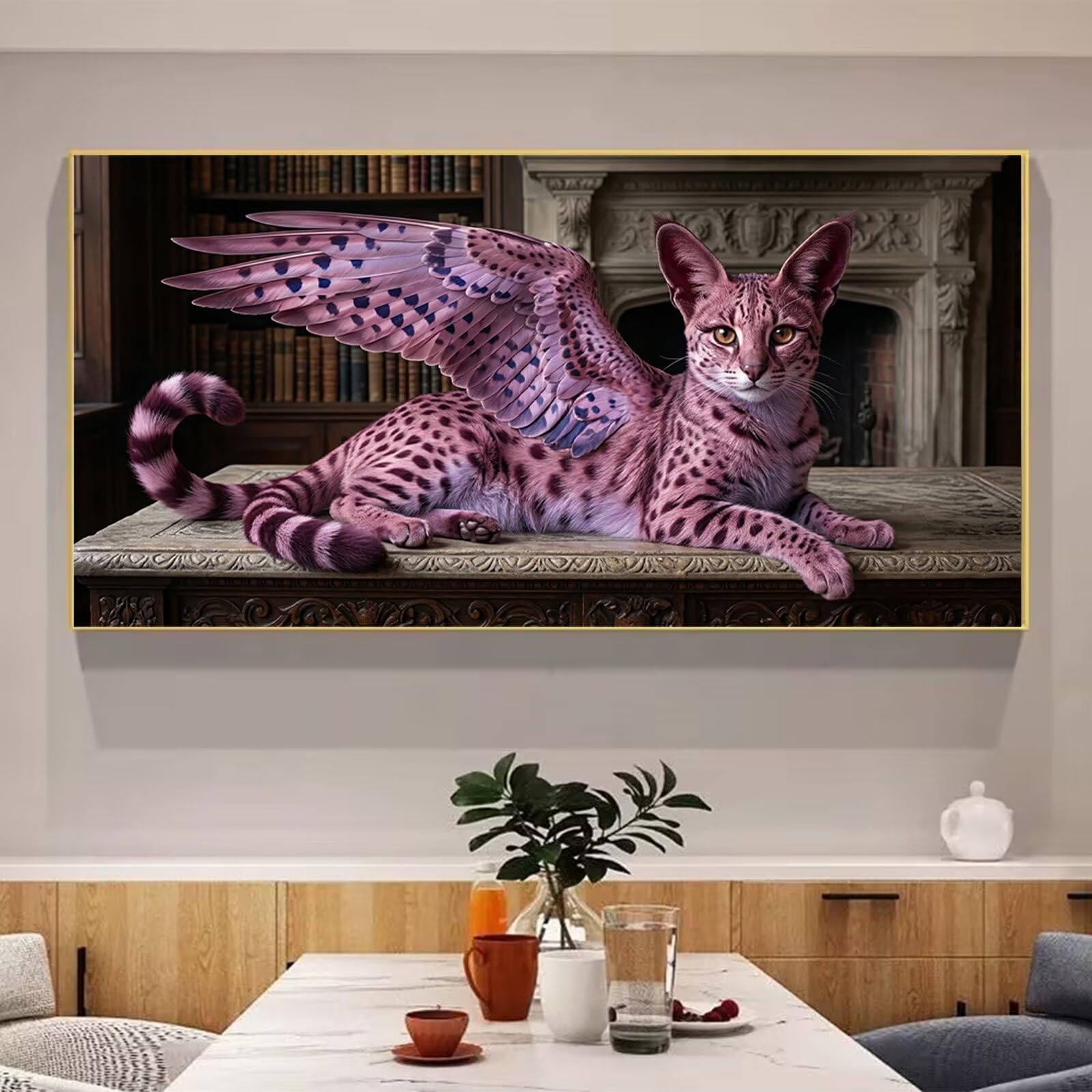 Diamond Painting Tier Diamond Painting Erwachsene XXL Katze, 5D Full Runder Drill Diamanten Malen Nach Zahlen, DIY Set Mosaik Bastelset Kreativ Set für Erwachsene Home Decor Wanddeko 100x200cm,Cod-937