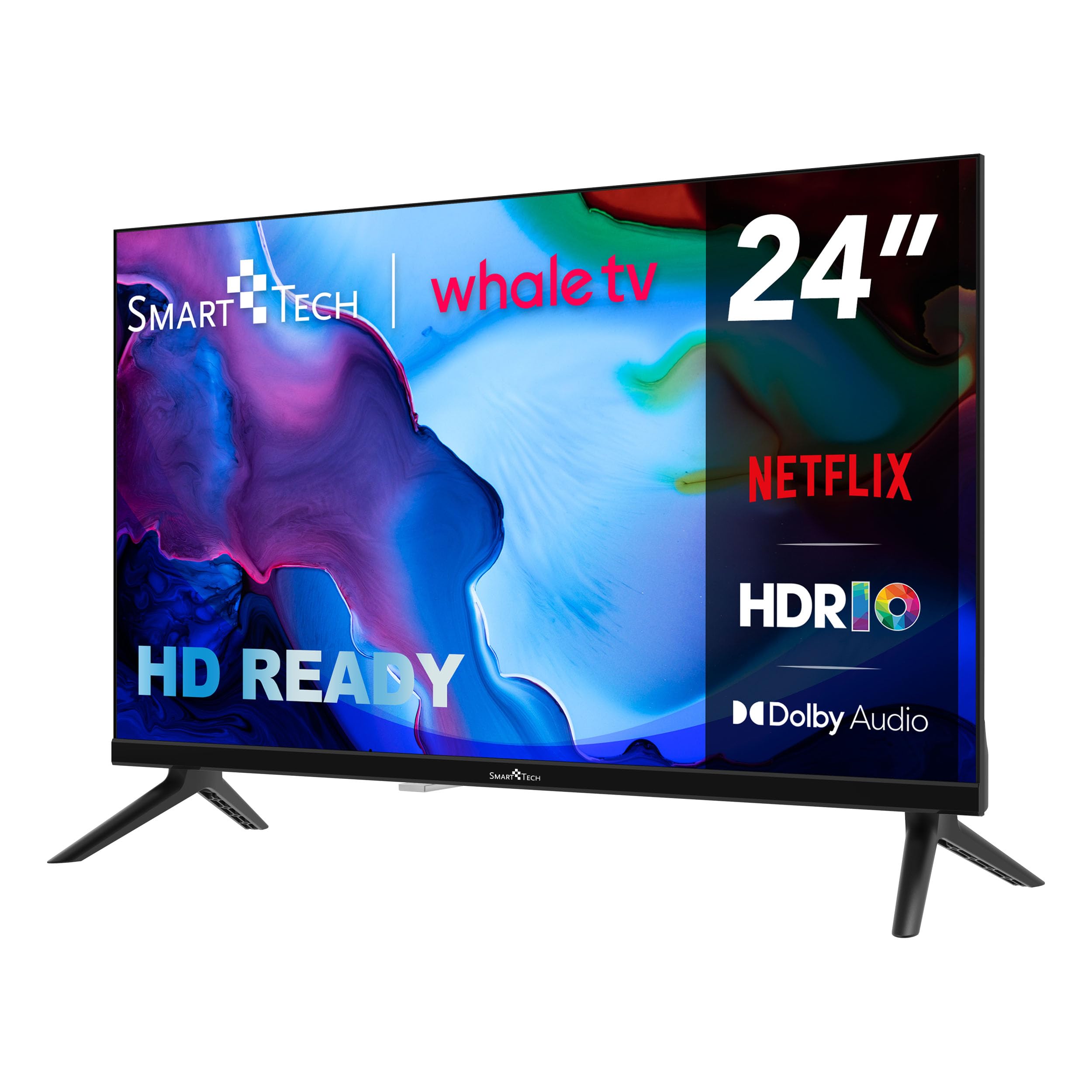 Smart Tech Smart TV 24 pulgadas Smart TV - HDR TV con resolución HD, Bluetooth y triple sintonizador, Whale TV 24HH01V (2026)