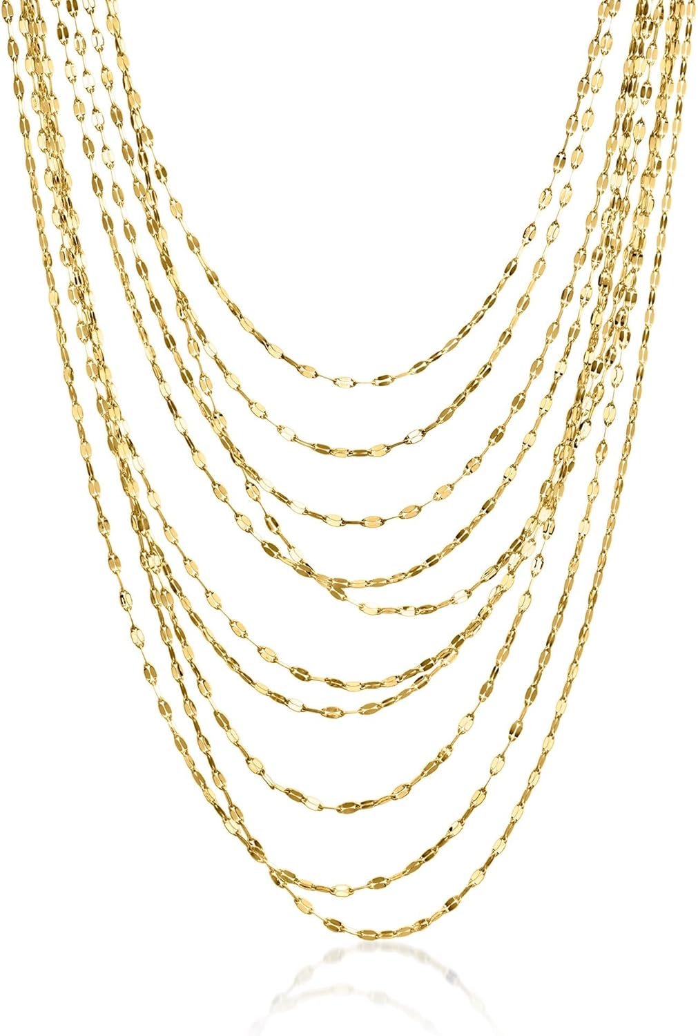 Ross-Simons 14kt Yellow Gold-Plated Multi-Strand Lumachina-Chain Necklace. 18 inches