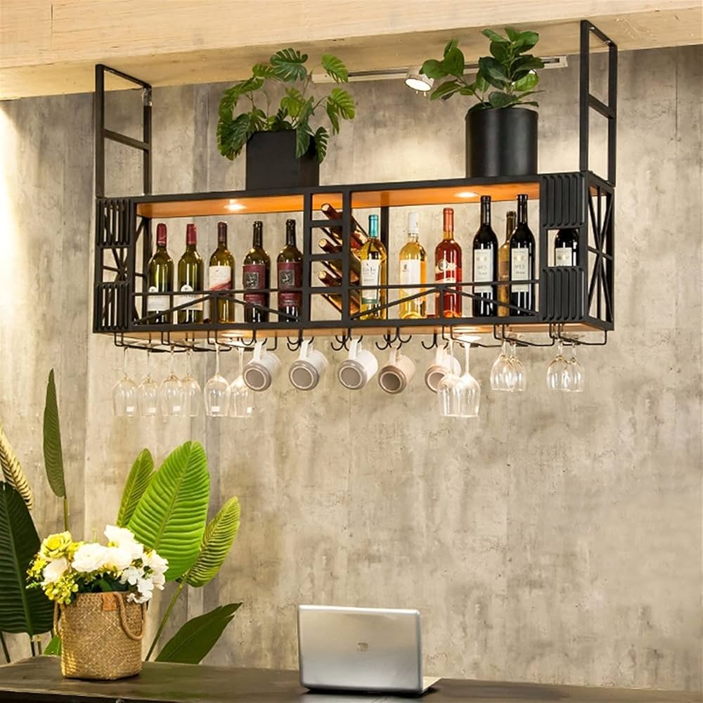 Amazon｜ワイングラスホルダー 家の装飾吊り下げ収納のキッチンワイン