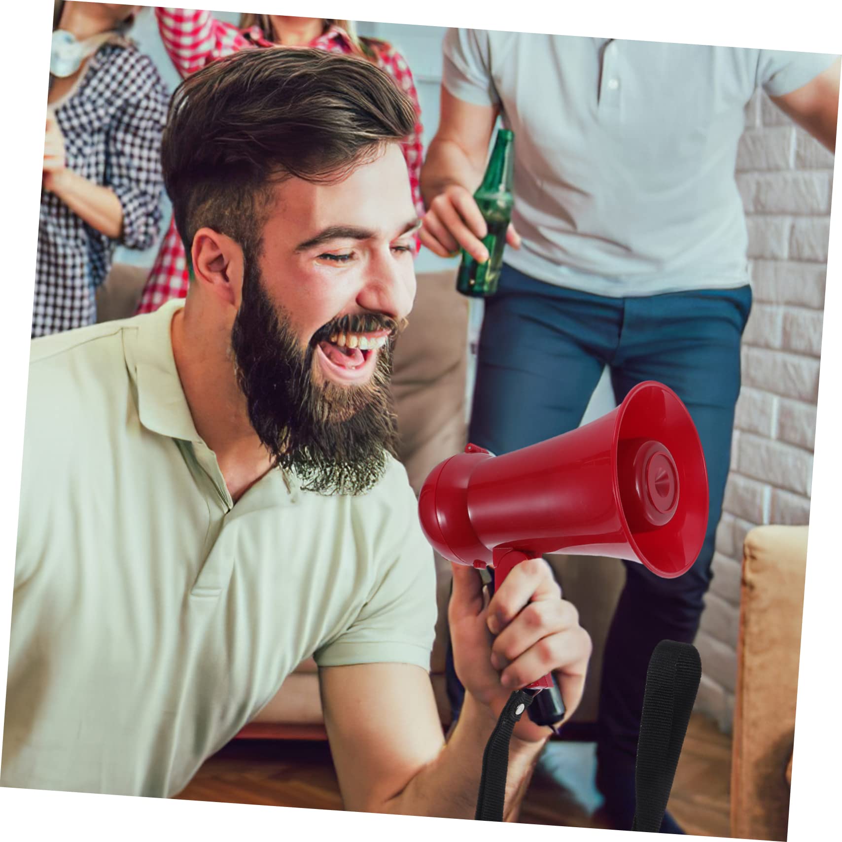 Sosoport Megafono Portatile Rosso, Mini Amplificatore Leggero in Plastica