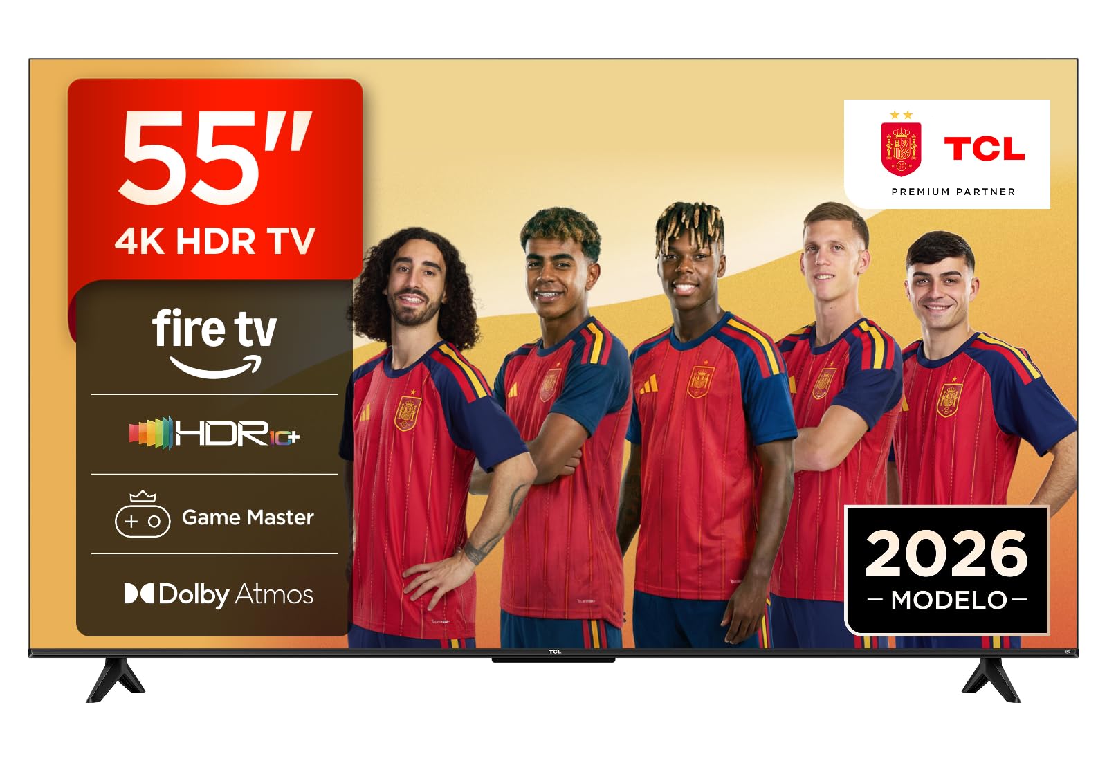 TCL 55V6D Televisor 55 Pulgadas 4K UHD Smart TV, Fire TV, Alexa Integrado, Dolby Vision & Atmos, Game Master, HDR10+, Control por Voz