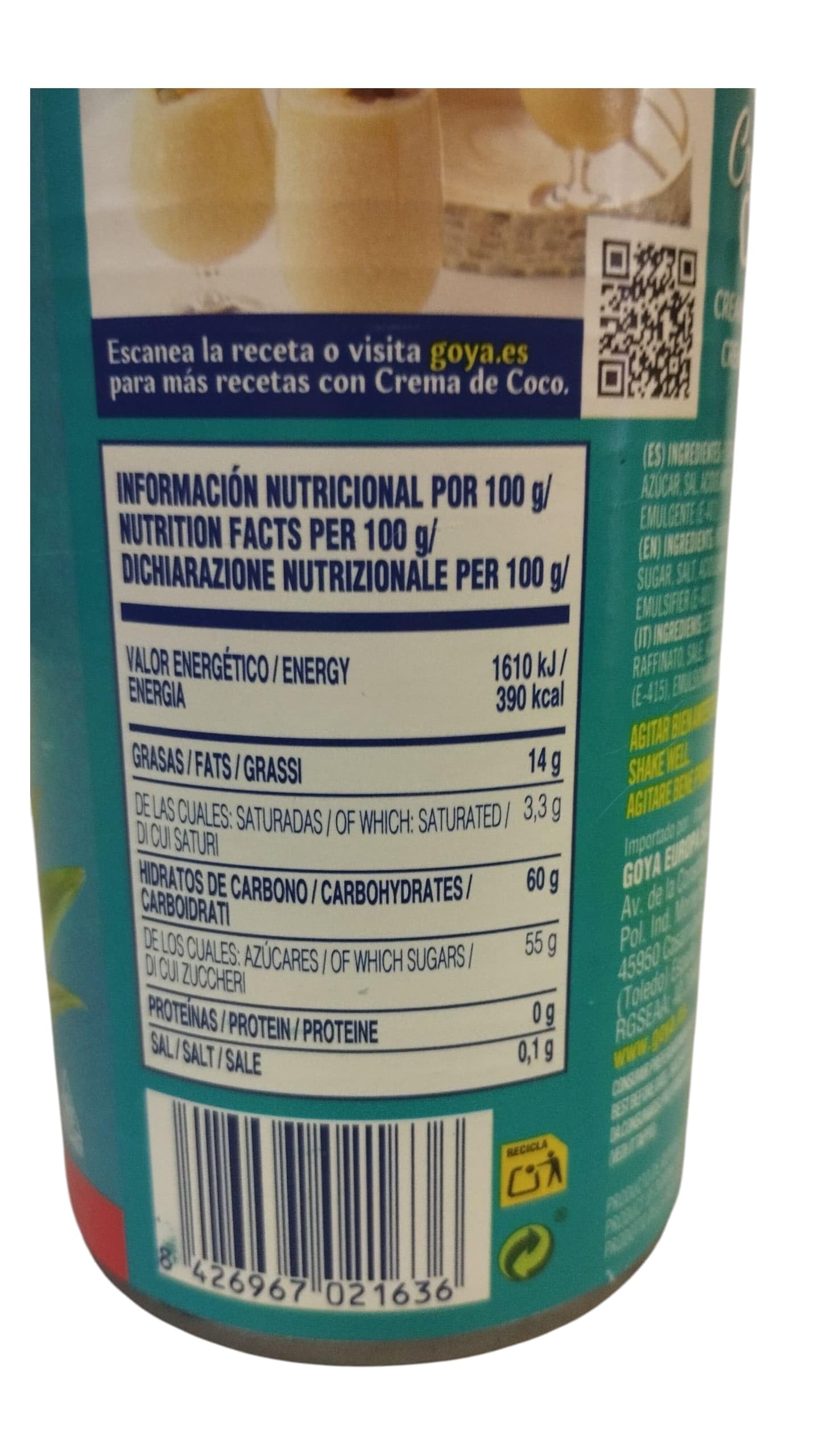 CREMA DE COCO - GOYA - CREMA DE COCO - 425 GRAMOS
