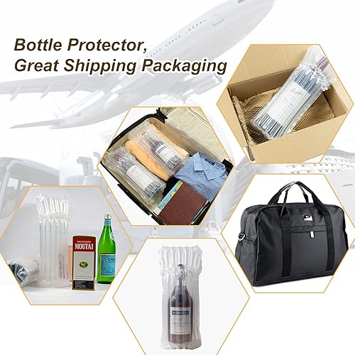 Miniatura 9 de Bolsas protectoras para botellas de vino, equipaje para viajes en avión, paquete de 18 unidades inflables, para envío de botellas de licor, embalaje