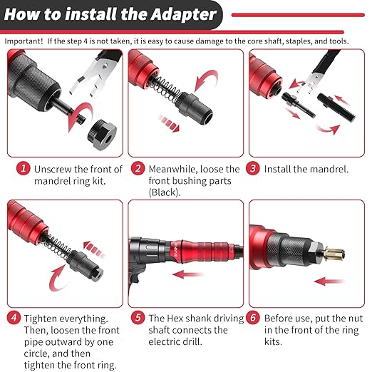 Kit Adaptador de Taladro Eléctrico para Tuercas Remaches Beaspire miniatura 7