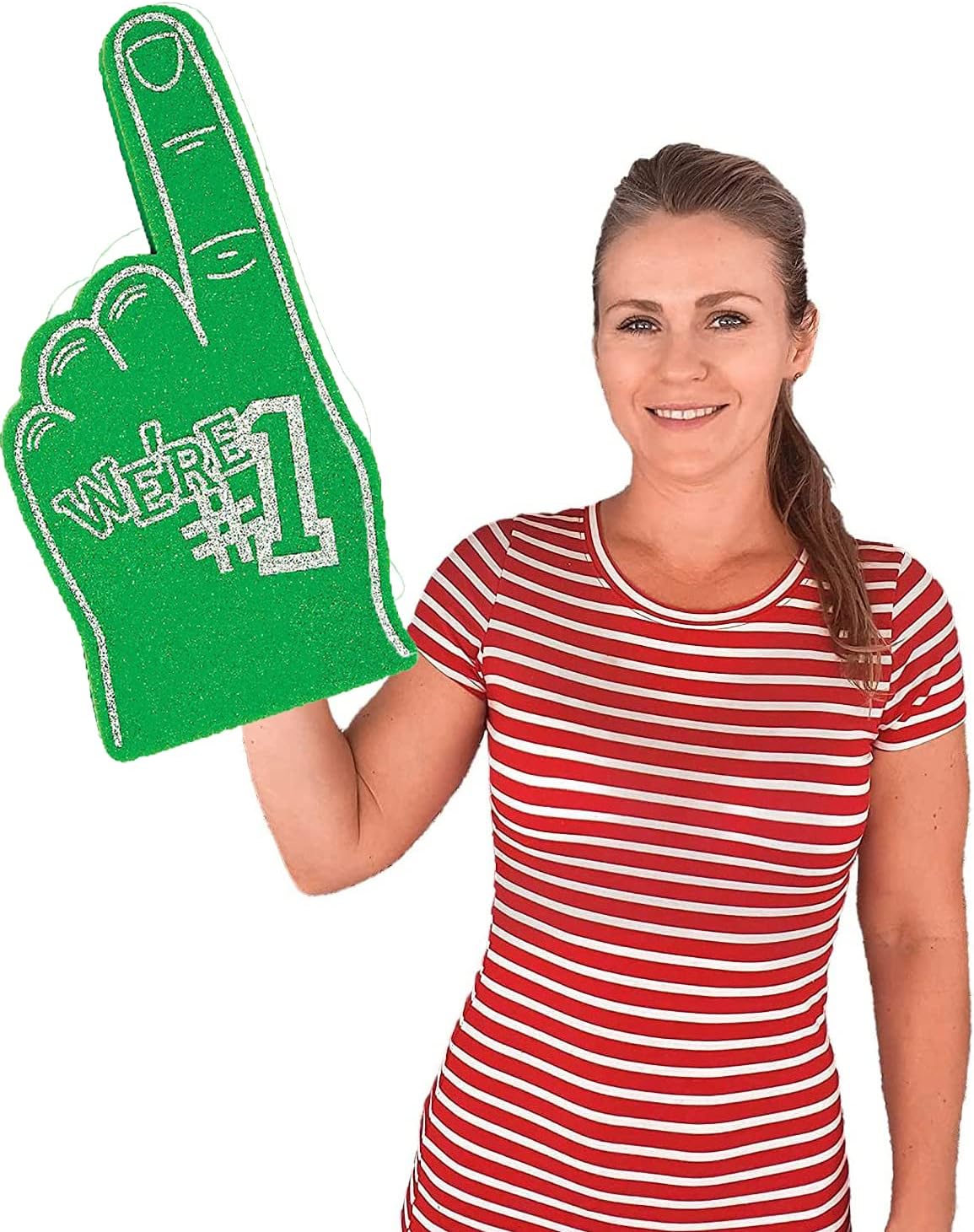 School Sport Team Spirit Number #1 Double-Sided Foam Hands (9 x 18)