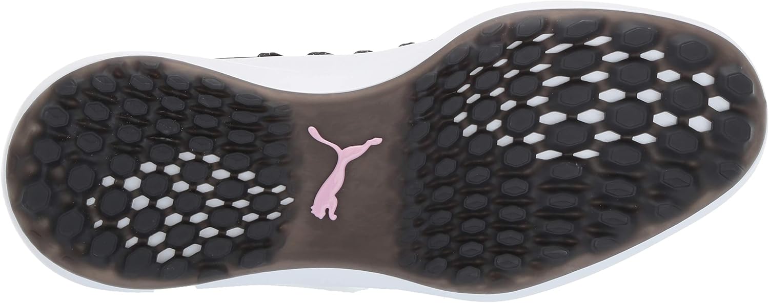 PUMA Golf Women's Ignite Nxt Solelace Golf Shoe, Black-Metallic Pink, 6.5 M US