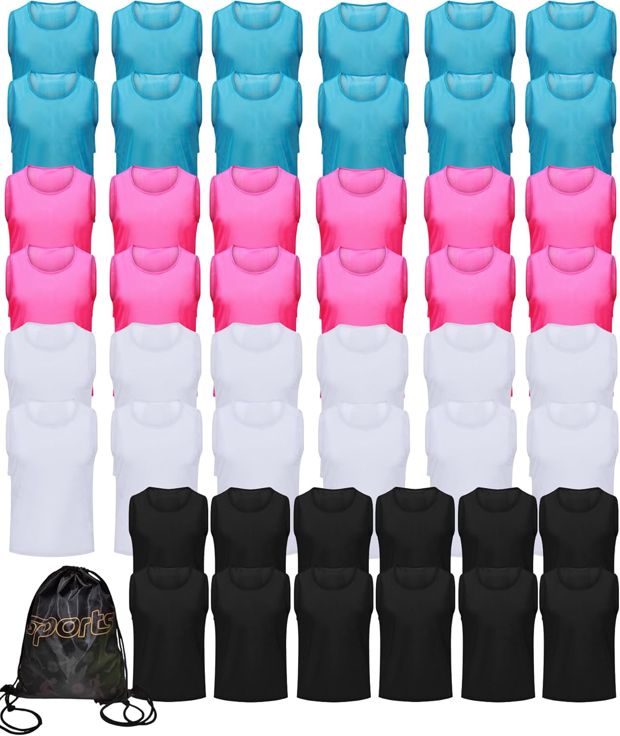 12/24/48PCS Pinnies Youth Team Pennies for Sports Kids and Scrimmage Vests for Soccer Basketball Jersey Practice