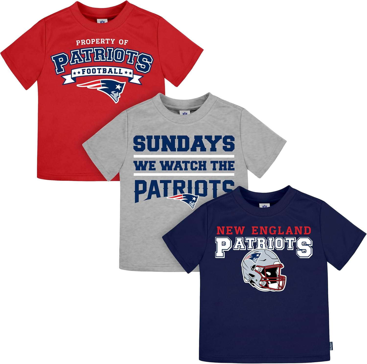 Gerber Unisex Baby NFL 3 Pack Short Sleeve Team Fan Tee Shirt