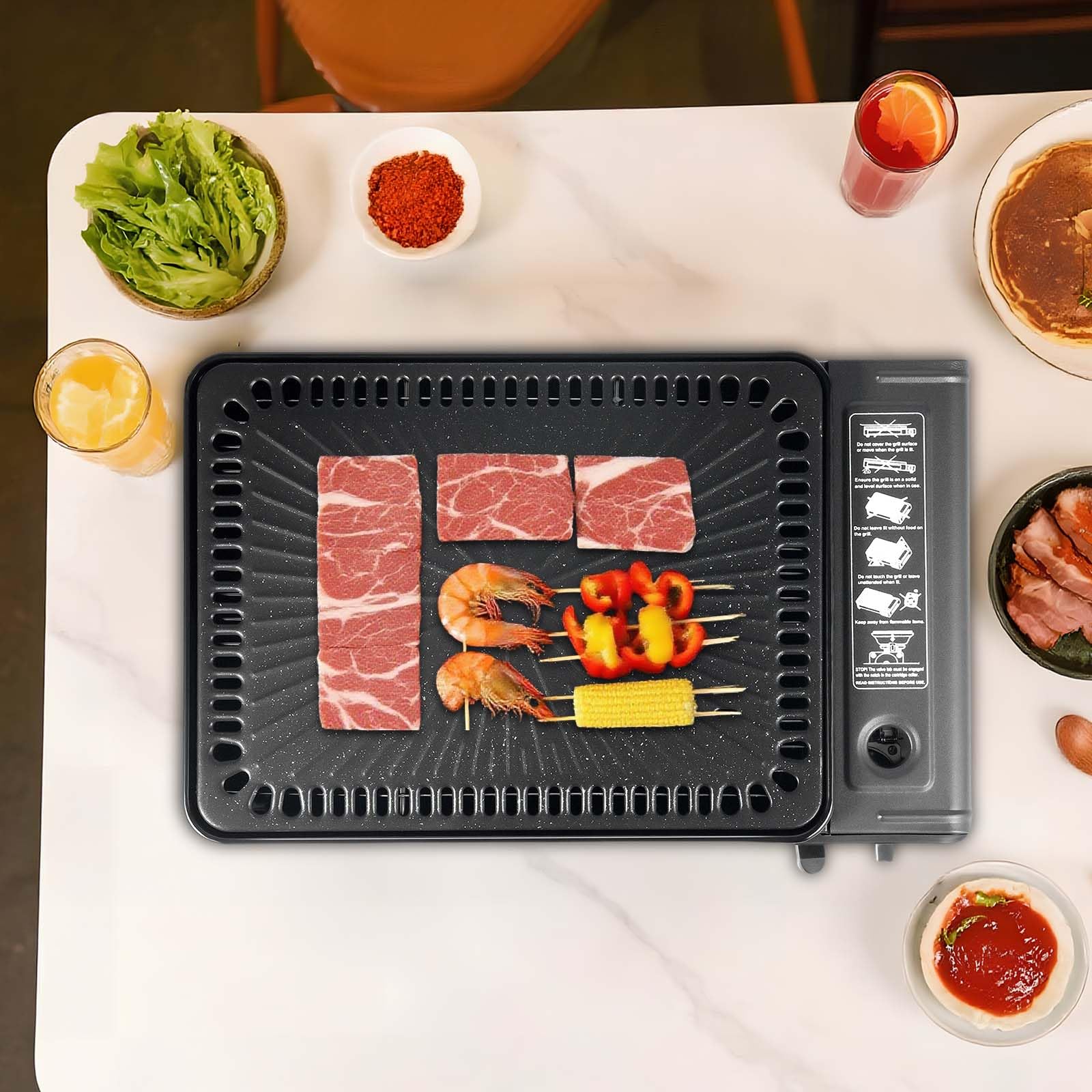 Camping grill gazowy, 41,5 x 28 x 11 cm