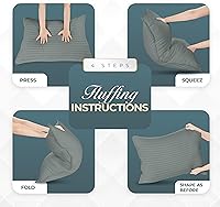 Vista 8 de Utopia Bedding - Juego de 2 almohadas para dormir tamaño Queen (gris claro), alternativas al plumón para dormir, juego de almohadas de calidad