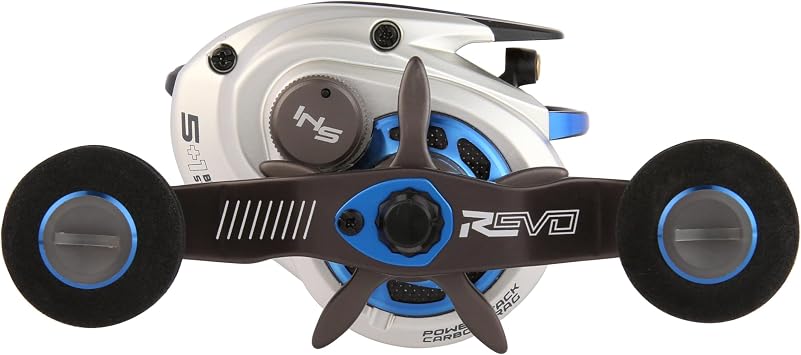Abu Garcia Revo Inshore Low Profile Baitcast Reel, Reliable All-Water Fishing Reel, Compact A-Symmetric Body with Gullwing Sideplate Design, Durable X2-Craftic Alloy Frame, Max Drag of 25lb | 11.3kg
