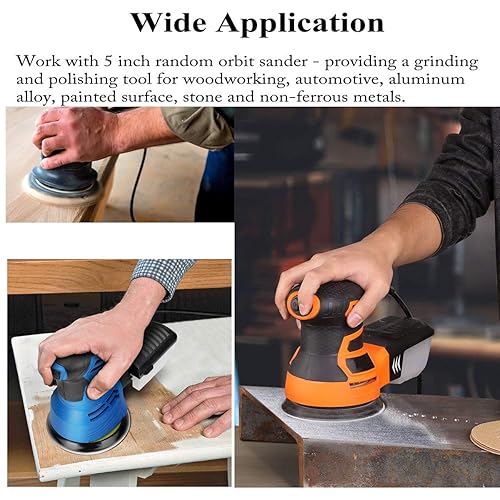 Miniatura 7 de Discos de lija de 5 pulgadas, 8 agujeros, papel de lija de órbita aleatoria de grano 400, paquete de 50