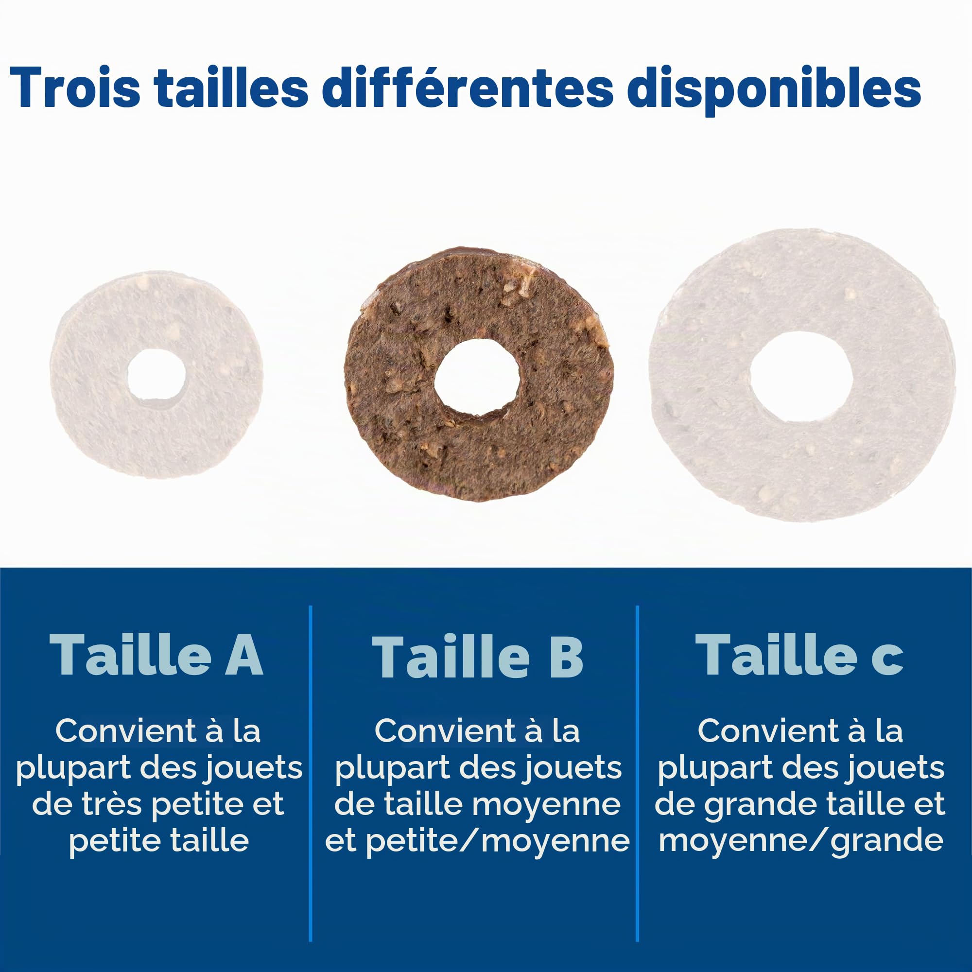 PetSafe Anneaux de Friandises en Peau de Bœuf pour Jouet Busy Buddy pour Chien, 16 Anneaux par Sachet, Taille B