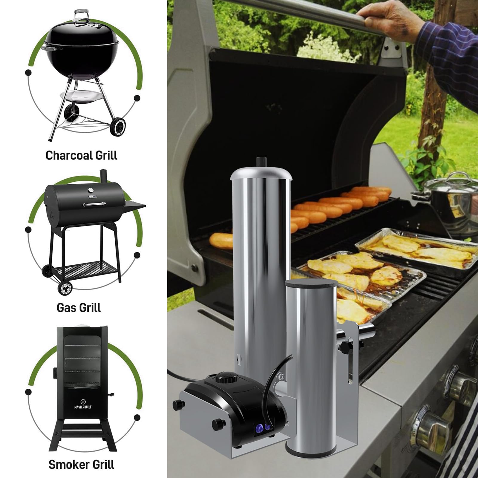 Edelstahl Kaltrauchgenerator, Tragbares Räucherofen Elektrisch Zum Räuchern von Lebensmitteln und Fleisch, BBQ Rauch-Erzeuger, Rauchgenerator zum Räuchern von Lebensmitteln, Fleisch, Fisch, BBQ