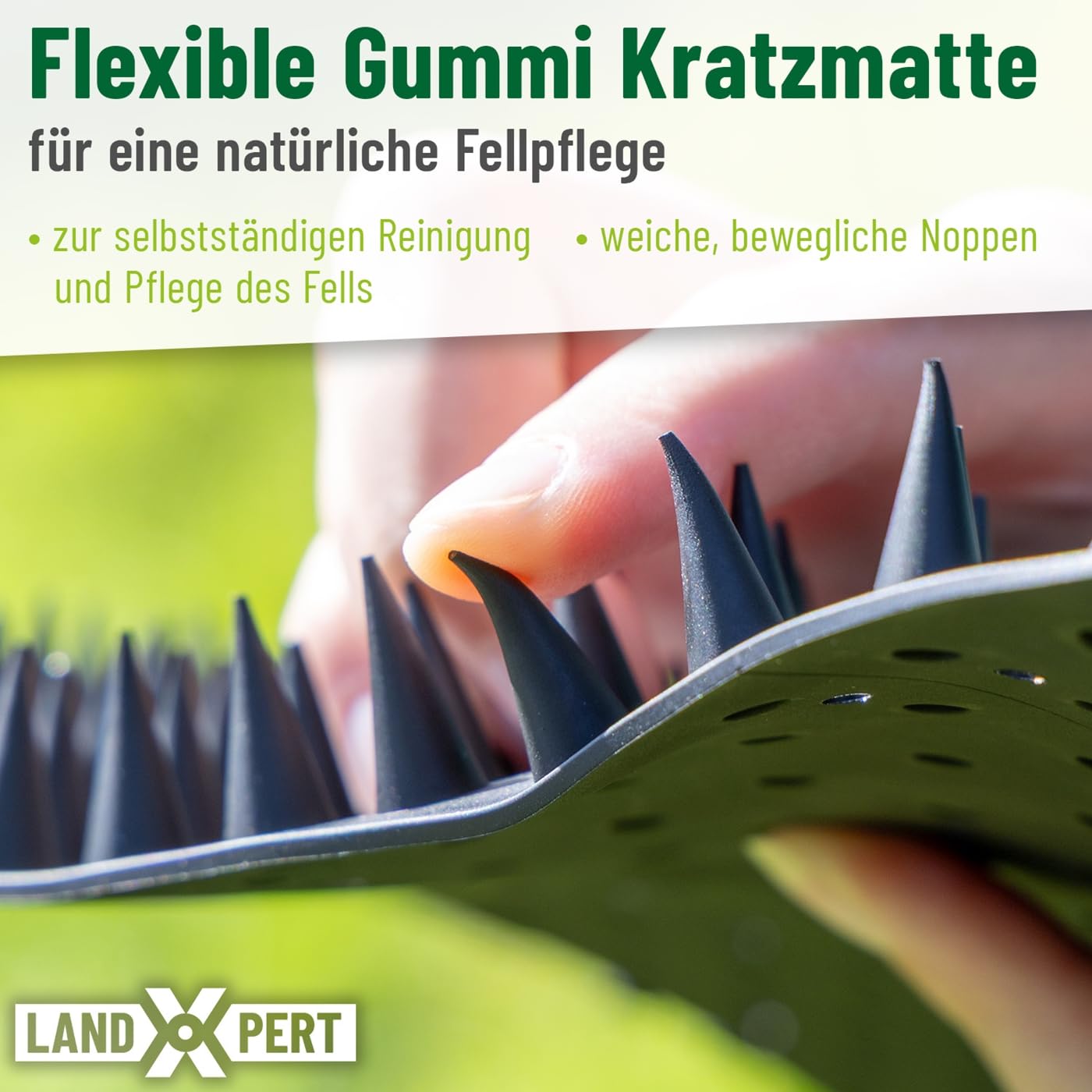 Gummi Kratzmatte Enno 42x33,5x2,4cm schwarz für Pferde Rinder Fellpflege Kratzhilfe Gummimatte