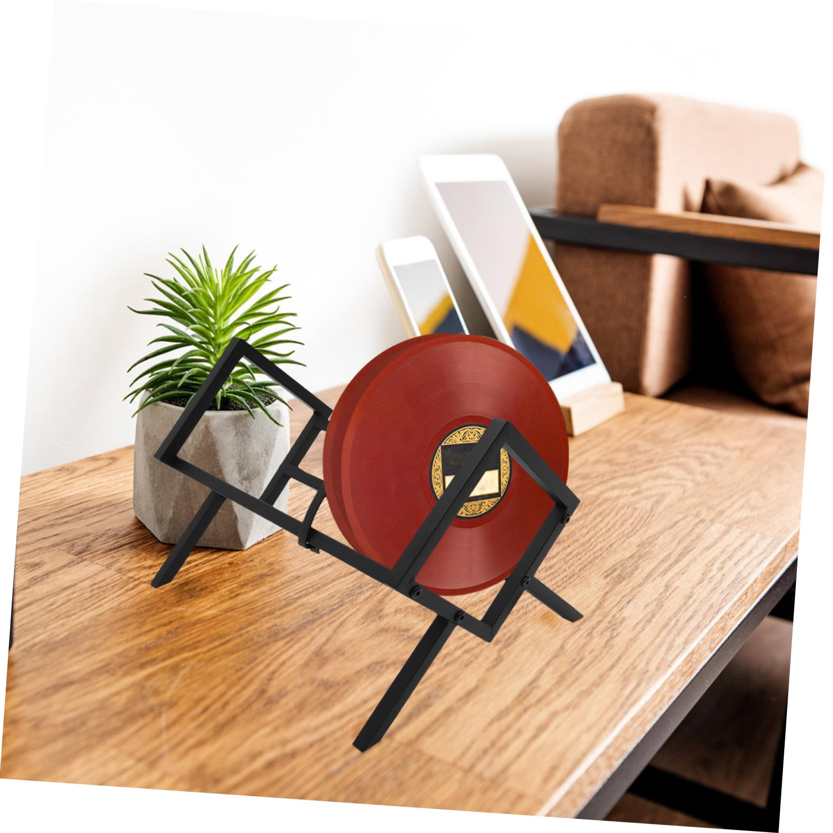 MAGICLULU Supporto Graffi Moderno Vinili per Ferro in Nero Design e Semplice, Scaffale Porta Organizzazione senza CD da Tavolo Casa e Ufficio