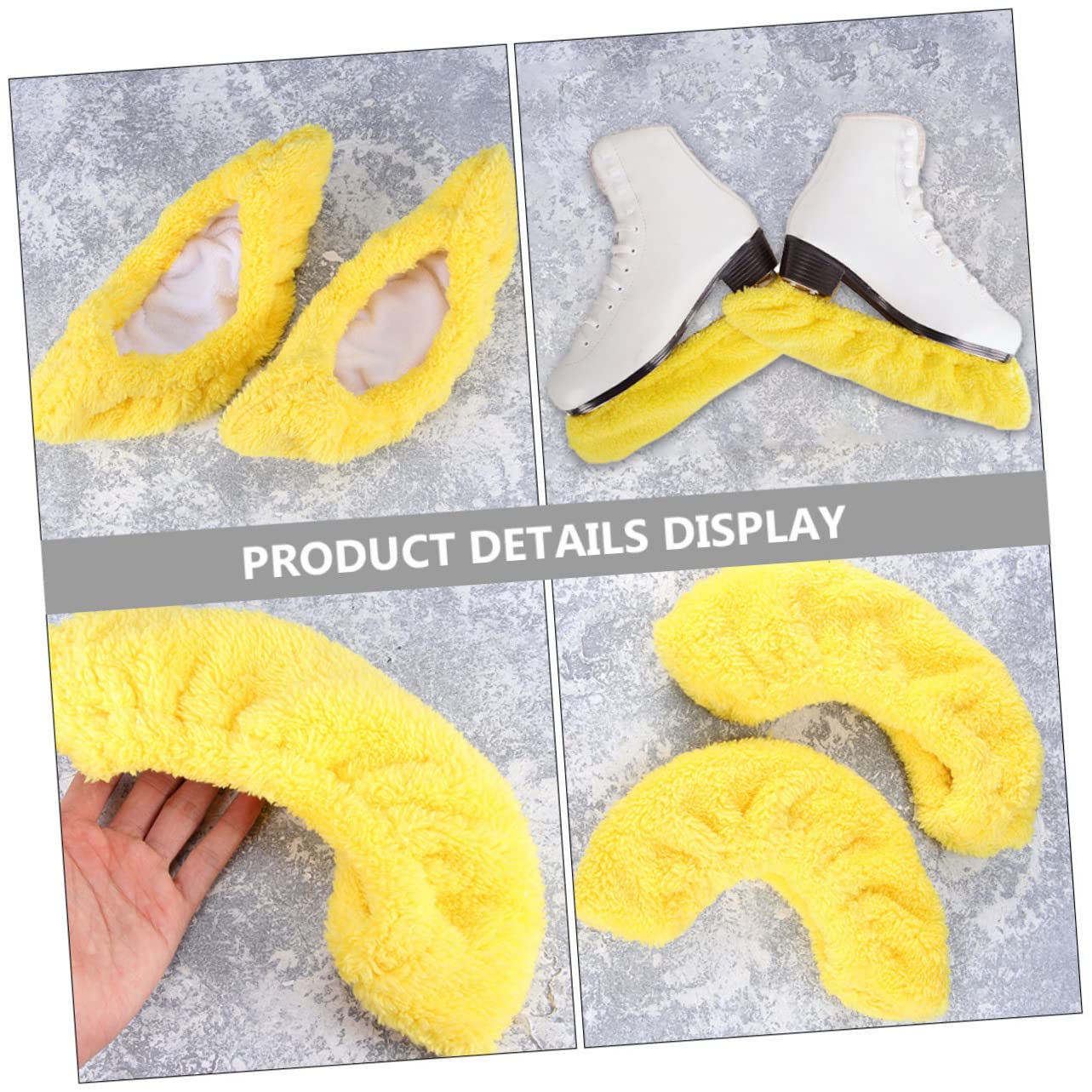 Kisangel 4paires Couvre-Lames De Patinage pour Garçon Fille Peluche Élastique De pour Patins à Glace Et Hockey