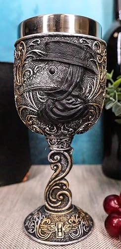 Miniatura 2 de Ebros Gift Alquimia gótica Black Death Steampunk Plaque Doctor Vino Copa Cáliz Con Encaje Scrollwork Bebida Drinkware Místico Heraldo De Doom Edgar