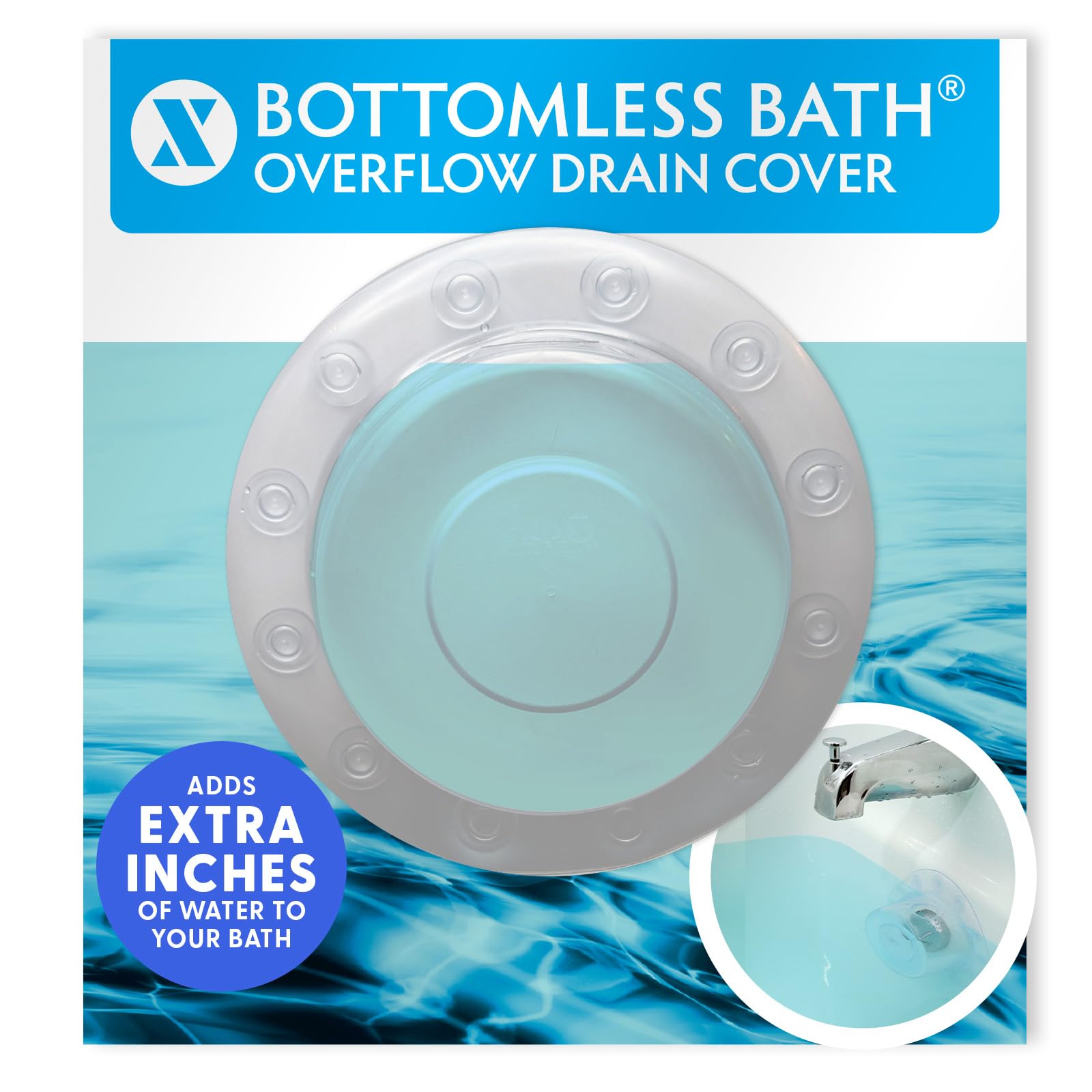 SlipX Solutions(スリップエックスソリューションズ) ボトムレスバス 浴槽オーバーフロー排水口カバー 浴槽に数インチの深さを追加 (直径4インチ)