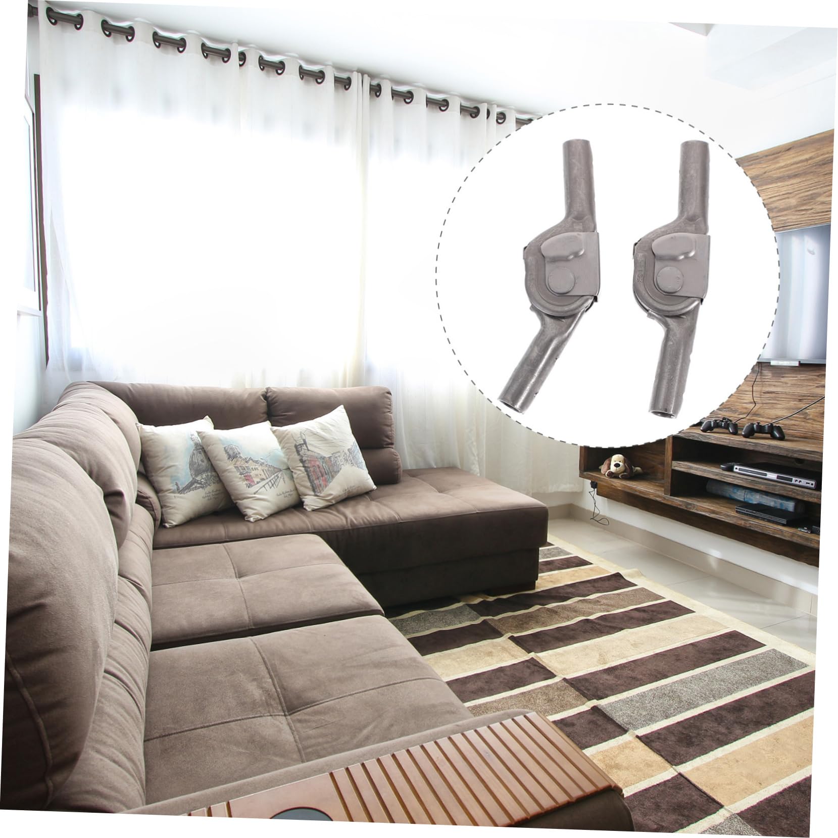 Mipcase 2Pcs Couch Joint Hinges for Sofa Bed Connection Durable Furniture Accessory with Smooth Design and Position Angle