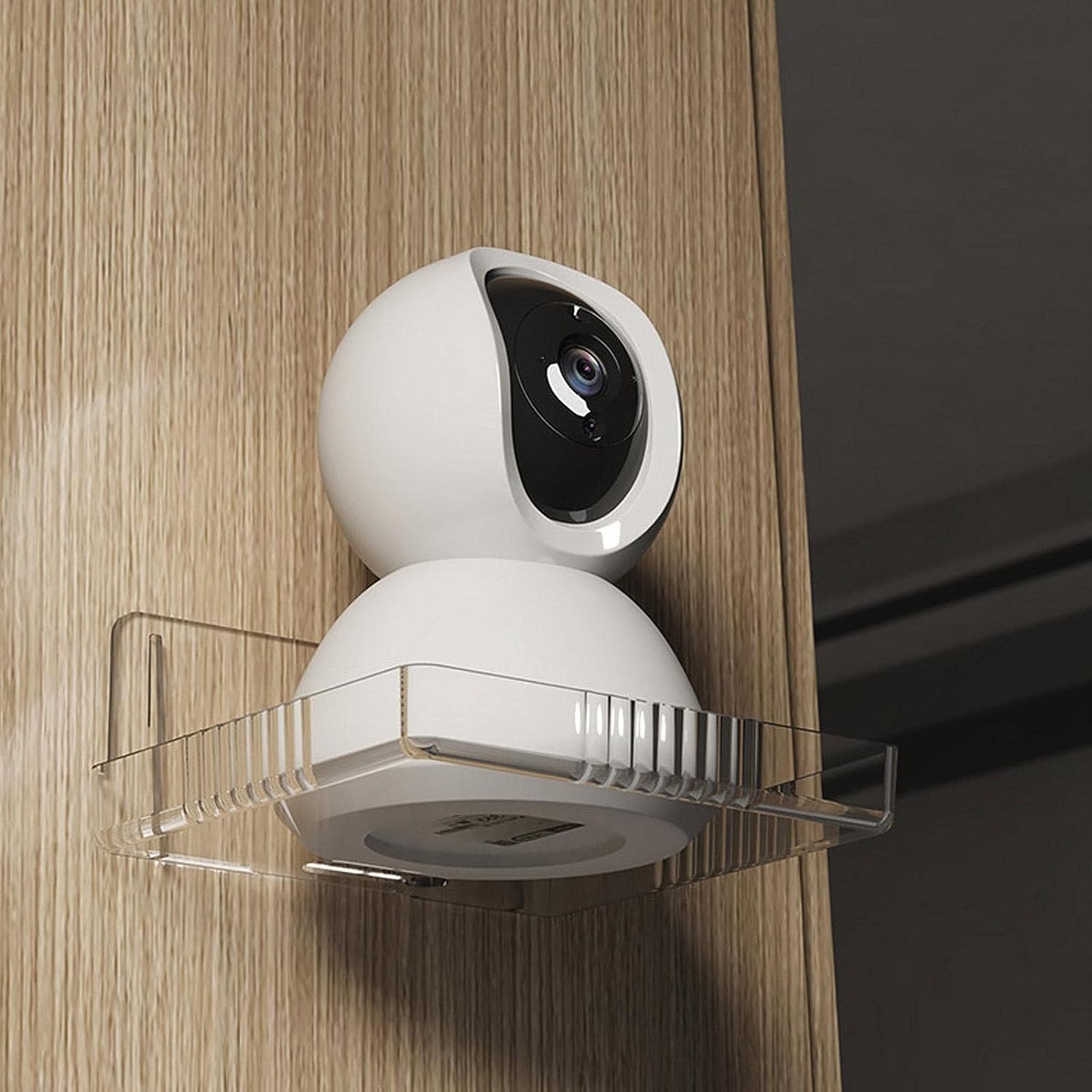 Plastic Wall Camera and Projector Stand Holder Speaker Shelf for Bathroom Living Room Mount (Transparent) 1Pcs-image-12