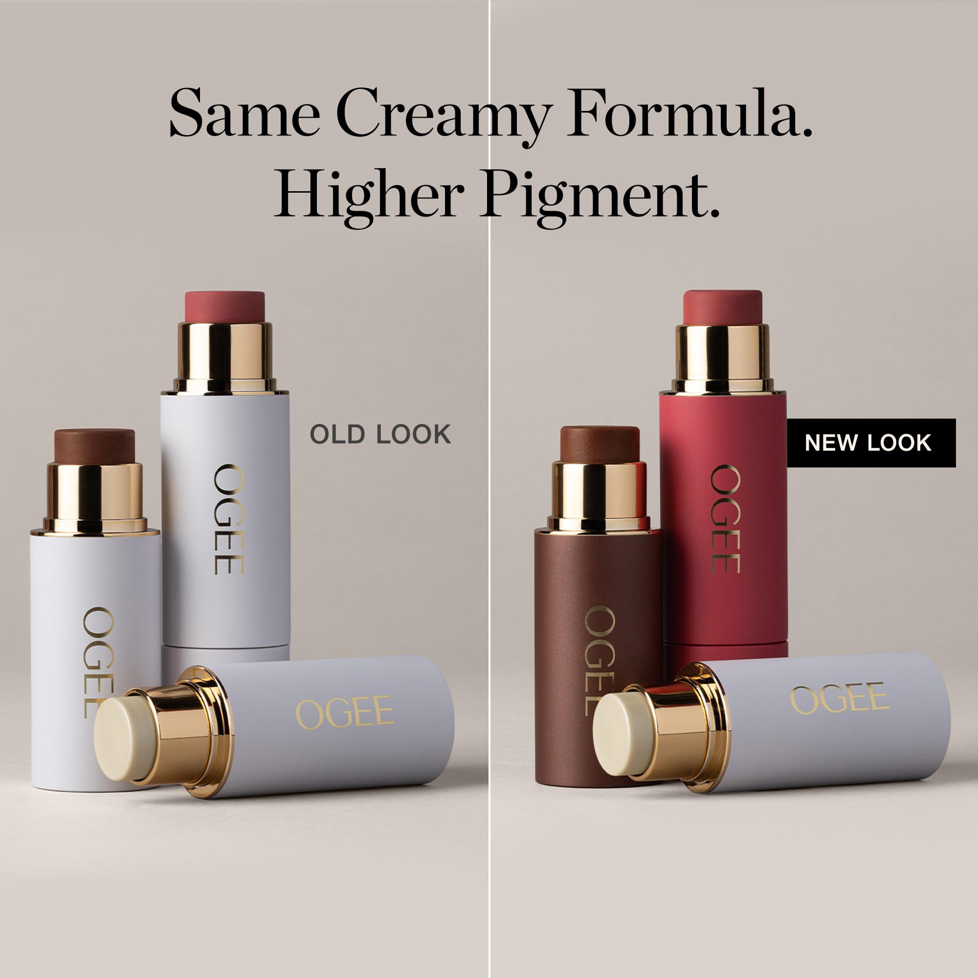 Ogee Sculpted Face Stick (TRIO) Crystal Contour Collection - Certified Organic Bronzer, Blush & Highlighter