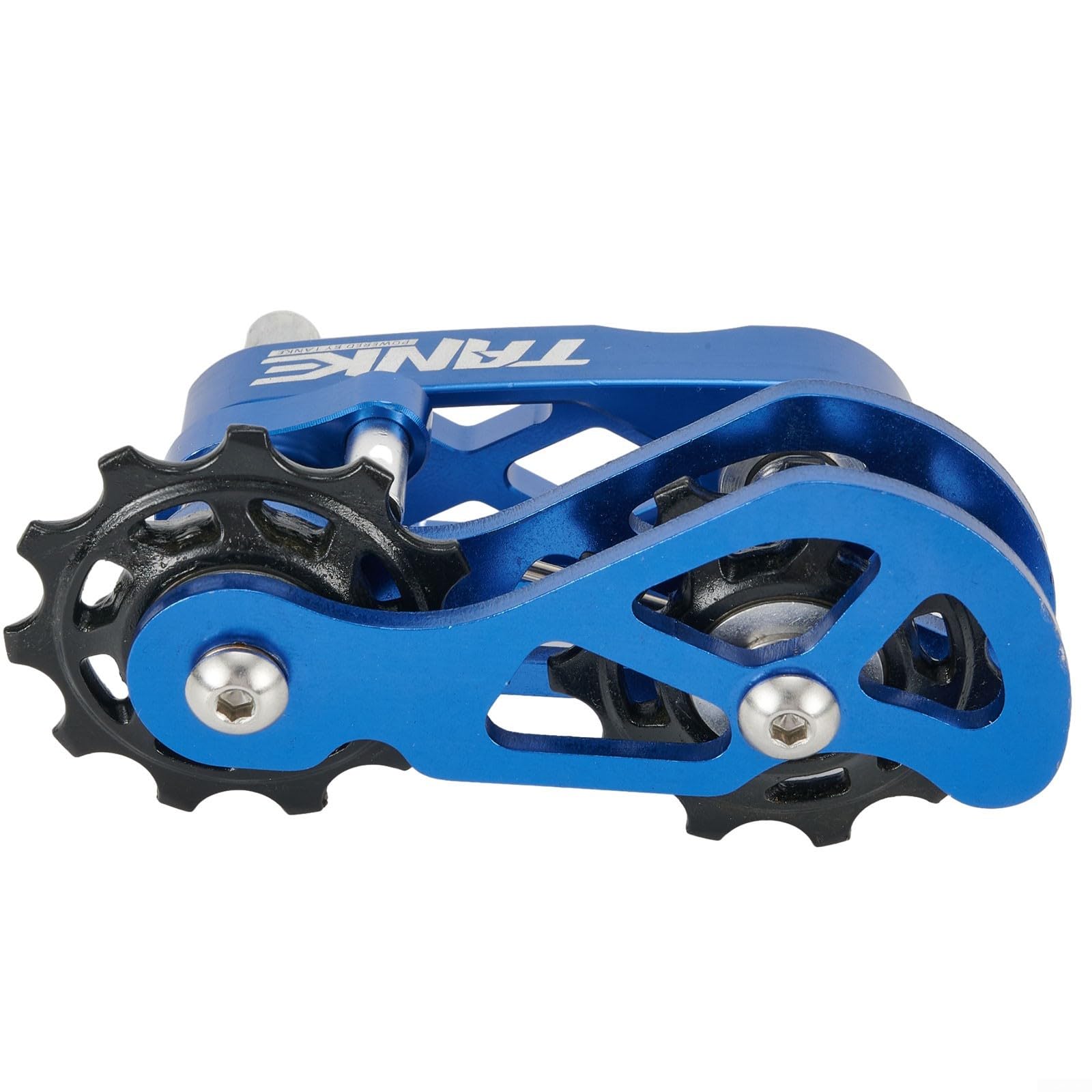 Yhenlovtt Bike Chain Tensioner, Aluminum Alloy Adjustable Guide, Converts 8-12 Speed to Single for Hanger Dropout Frames, Anti-Drop Link(Blue)