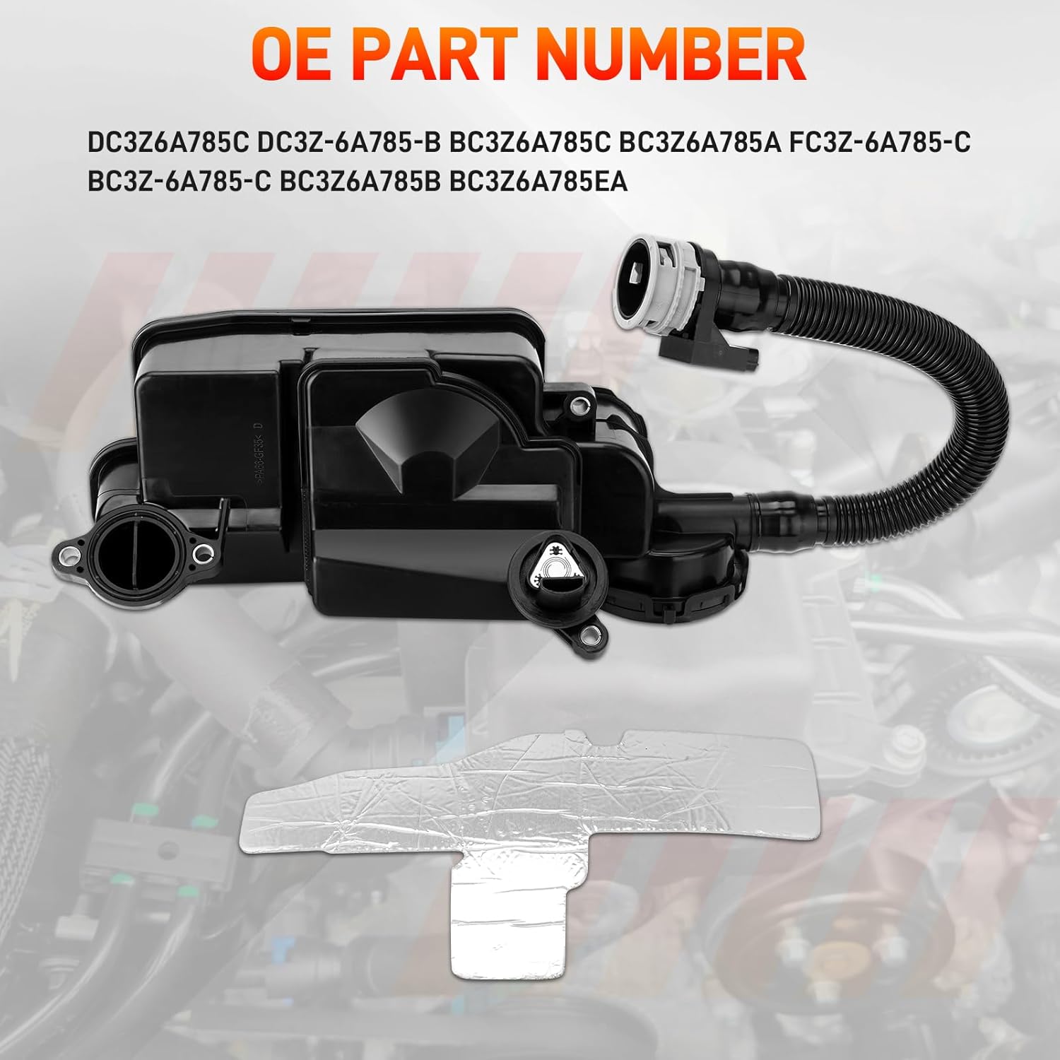 Oil Separator Assembly PCV CCV Vent Valve Engine Crankcase Compatible with Ford 2011 2012 2013 2014 2015 2016 F-250 F-350 F-450 F-550 Super Duty 6.7L V8 Powerstroke Diesel Replaces# DC3Z6A785C