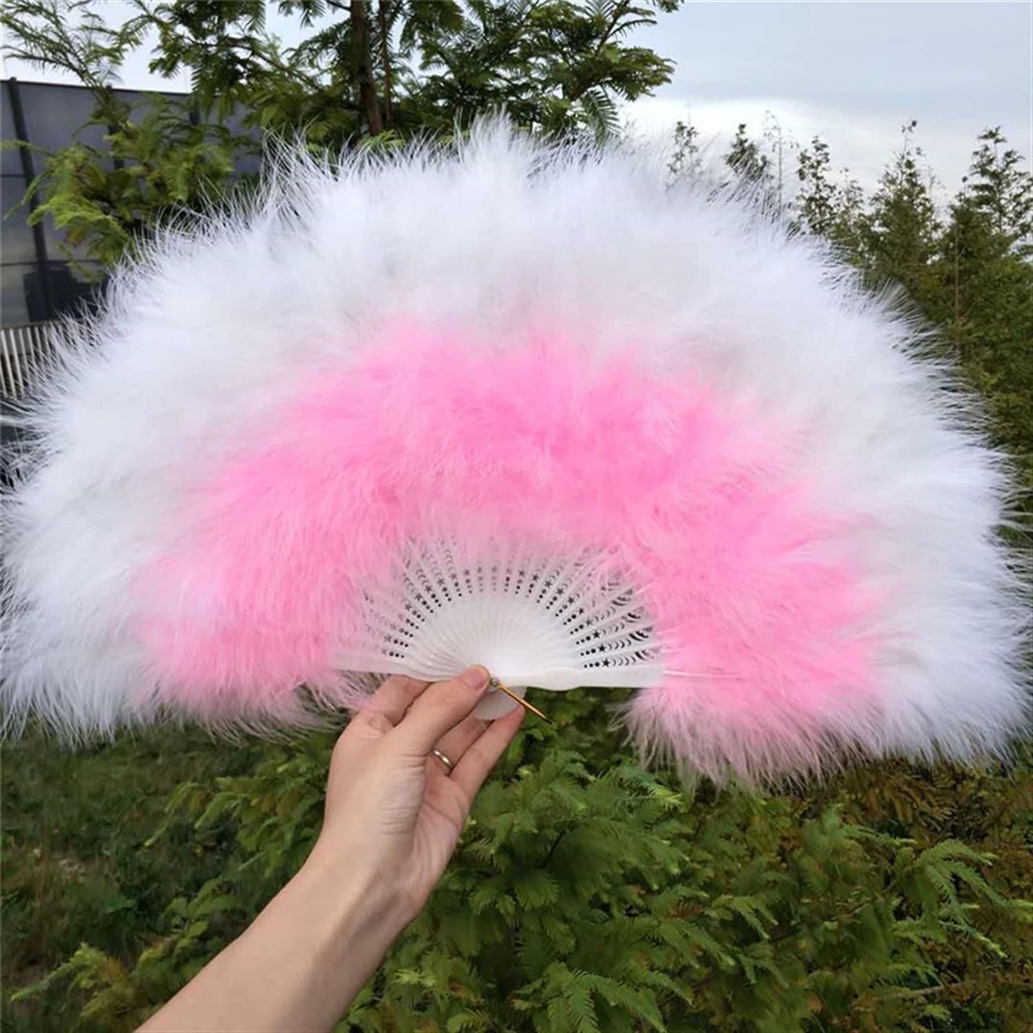 ROHCGHC folding fan, Handheld Feather Fan,Vintage Folding, Dance Hand Art Gift Wedding Party Decoration(Sku25)