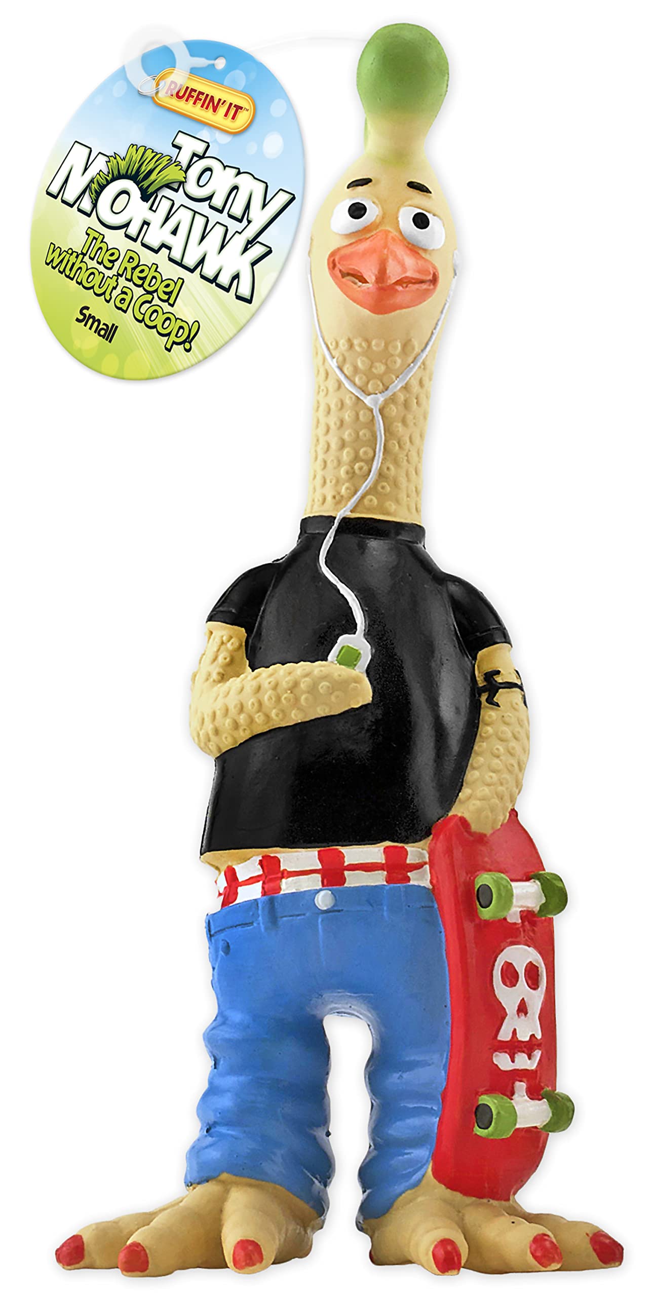 Amazon.com: Ruffin' It Tony Mohawk Durable Latex Chicken Dog Toy