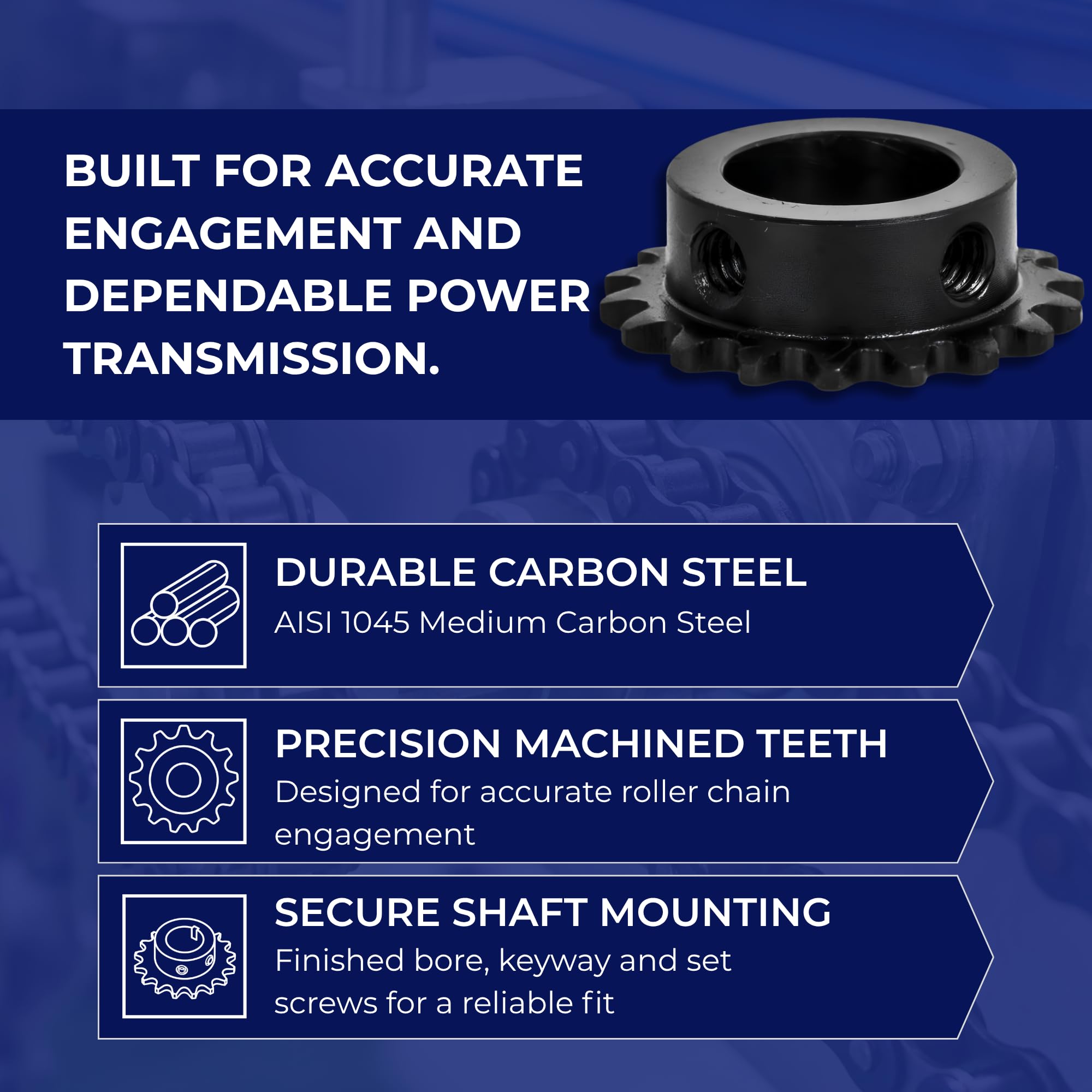 Jeremywell #25 Roller Chain Sprocket - 18 Tooth -5 Jeremywell #25 Roller Chain Sprocket - 18 Tooth -5