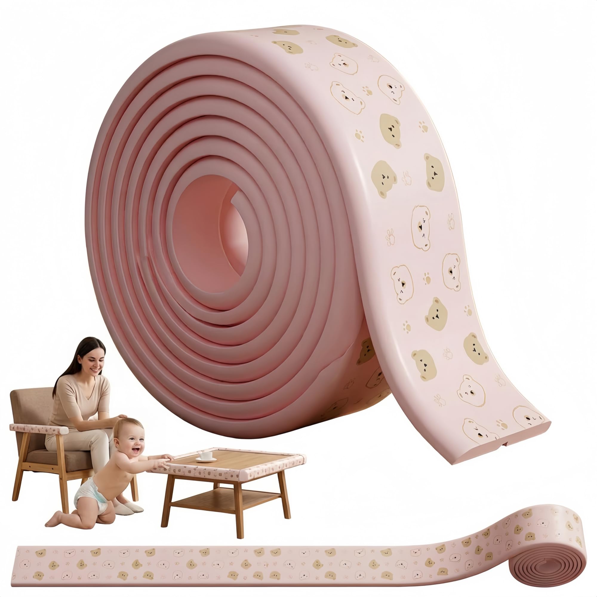 [Ellniges]High-Density 【Foam Bumper Strips】 for Babies, Versatile 【Corner & Edge Protection】 with Educational Numbers, & Safe Material, Easy Application for Homes