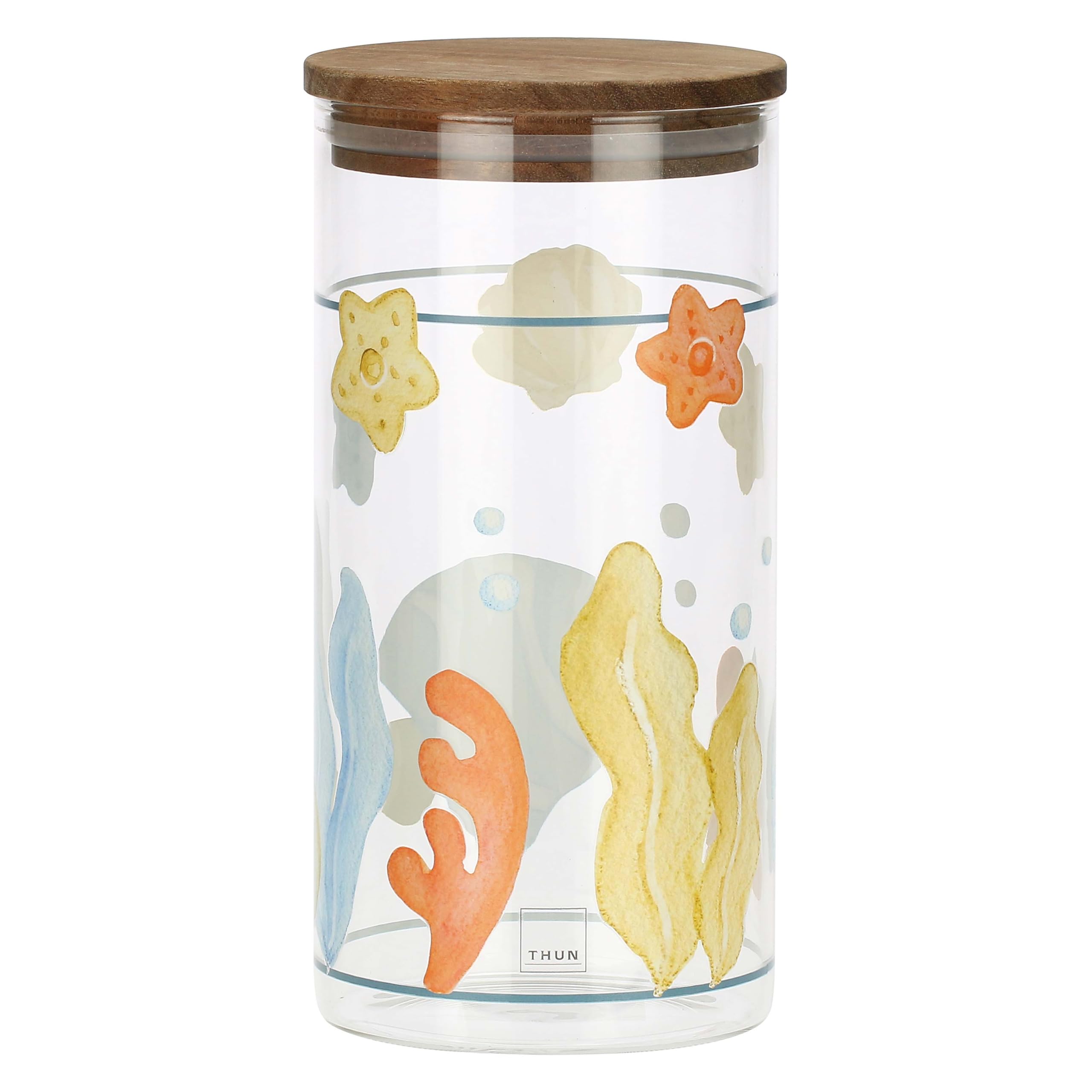 THUN, Barattolo in Vetro, Versione Grande, Contenitori per Alimenti, Linea Mare da Amare, Ø 10 cm, 15 cm, 900 ml di Capienza