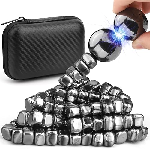 Miniatura 8 de Genial imán de ferrita para adultos, piedras mangéticas con funda de fibra para un fácil transporte, magnético con dos bolas magnéticas para