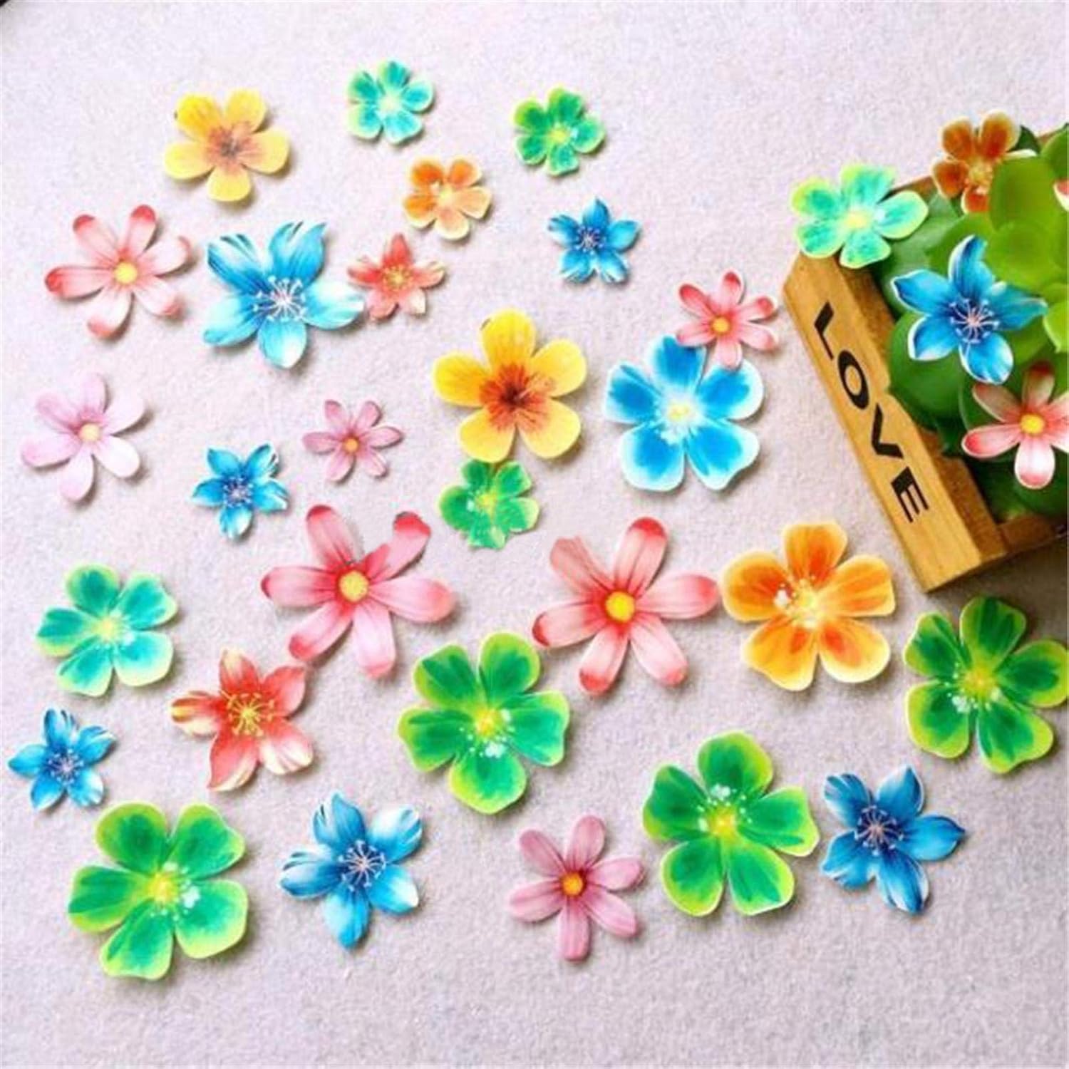 Decorations Et Accessoires De Fetes Figurines Pour Gateaux Loclic Com Outils De Cuisson 100 Pieces Beeyuk Decoration De Cuisson De Gateau Decoration De Gateau Deau De Petit Gateau De Fleur Comestible De Papier