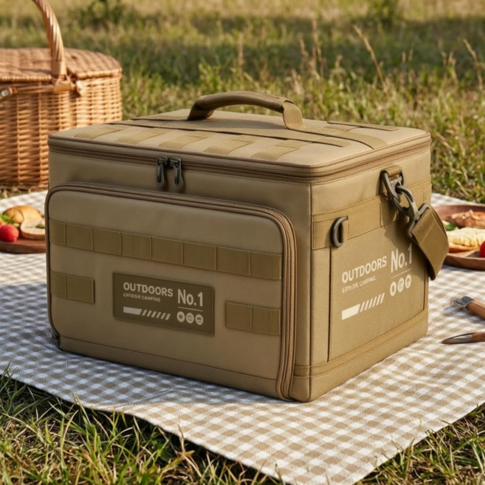 Borsa Tattica da 30L Semirigido Scatola Portaoggetti Pieghevole Multitasche Contenitore per Campeggiatori, Viaggiatori, Outdoor, Bagagliaio Auto, 黑色