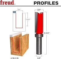 Vista 2 de Freud 50-118 3/4" x 1-3/4" Top Bearing Flush Trim Router Bit, 1/2" Shank