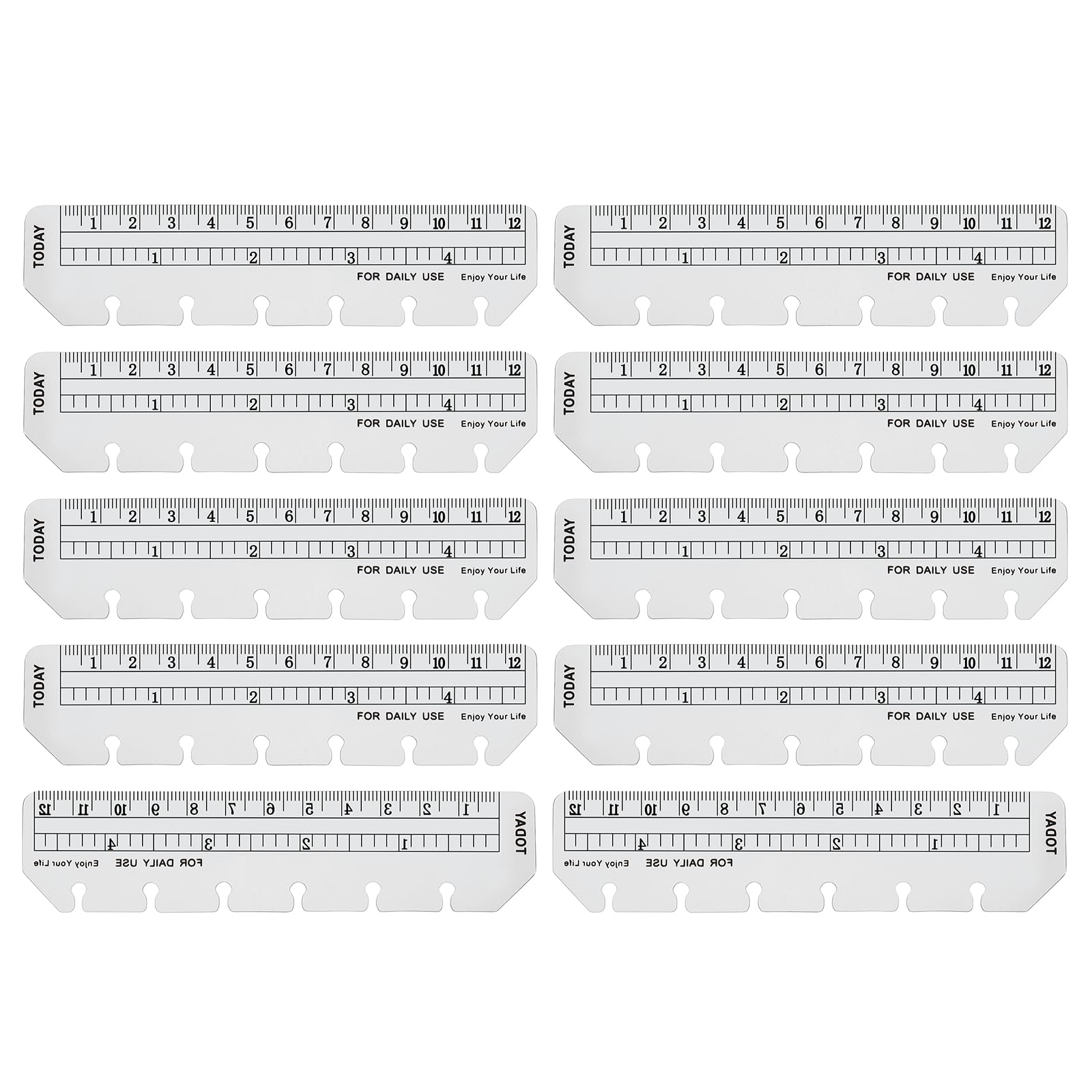 PATIKIL Page Marker Ruler, 15 Pcs A7 6 Holes Bookmark Ruler, Plastic Today Page Marker Binder Divider Pagefinder for Binder Notebook Journal Magazine Planners, Transparent