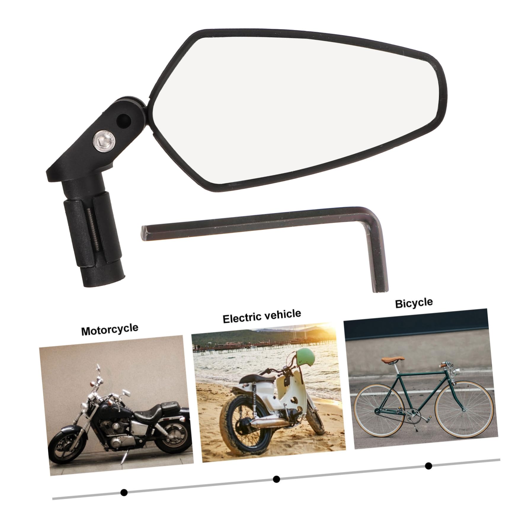Sosoport Rückspiegel Fahrradspiegel montieren Schild Fahrrad Seitenspiegel Radfahren Rennrad Spiegel Rennradspiegelsicherheitsinstrument Rückansicht für Fahrrad Nylonharz Schwarz
