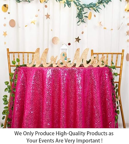 Vista 16 de ShiDianYi Mantel redondo de 90 pulgadas, mantel de lentejuelas color fucsia con purpurina para tarta, postre brillante, para fiesta de cumpleaños