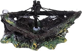 VILLCASE Decoração De Mesa Decoração de Aquário Ornamentos de Tanque de Peixes Decoração de Naufrágio Navio Afundado para Tanques de Água Salgada de Água Doce Decoração De Vidro