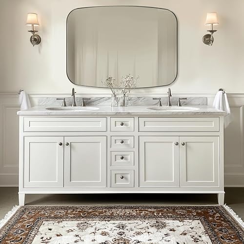 Miniatura 16 de ANDY STAR Espejos ovalados dorados para baño, espejo de pared oblongo, con marco de metal dorado cepillado de 24 x 36 pulgadas, espejo de tocador