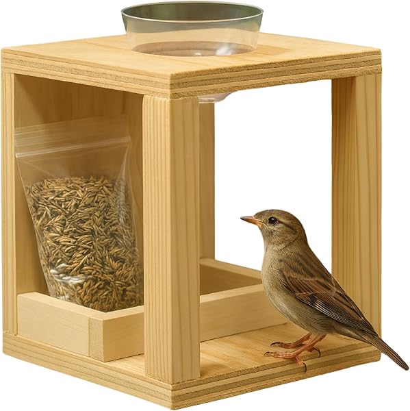 FAUNO Comedero de Madera Hecho a Mano