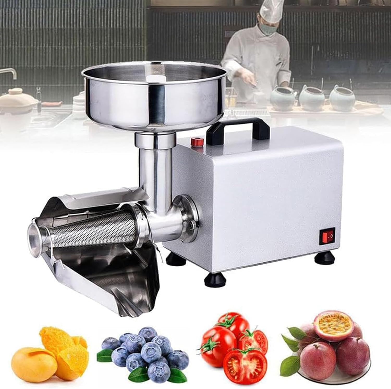 Electric Tomato Strainer Machine,450w Jam Machine,Food Strainer and Sauce Maker,Fruit Press Squeezer,for Canning Tomato Purees,Sauces and More