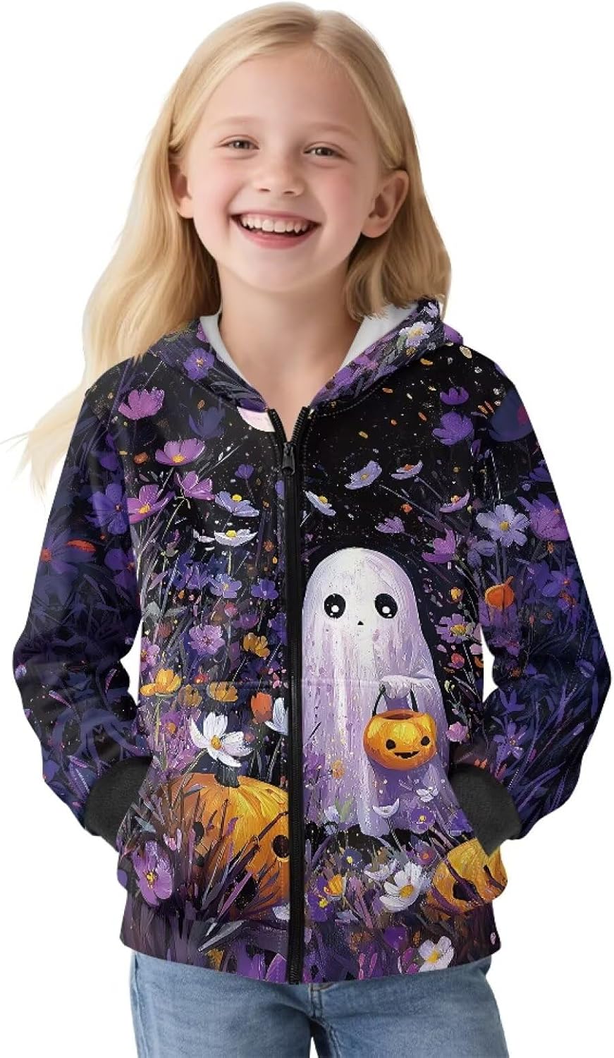Belidome Kids Zip up Hoodies for Girls Age 6-16 Full Zip Fleece Jacket with Hood Sweatshirts Winter Outfits with Pockets