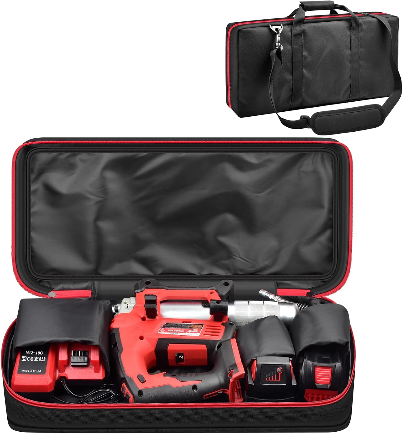 Case Compatible with 2646-20/2646-21ct Grease Gun, Bare Tool Portable Carrying Storage Organizer with Accessories Pocket Inside (Bag Only)