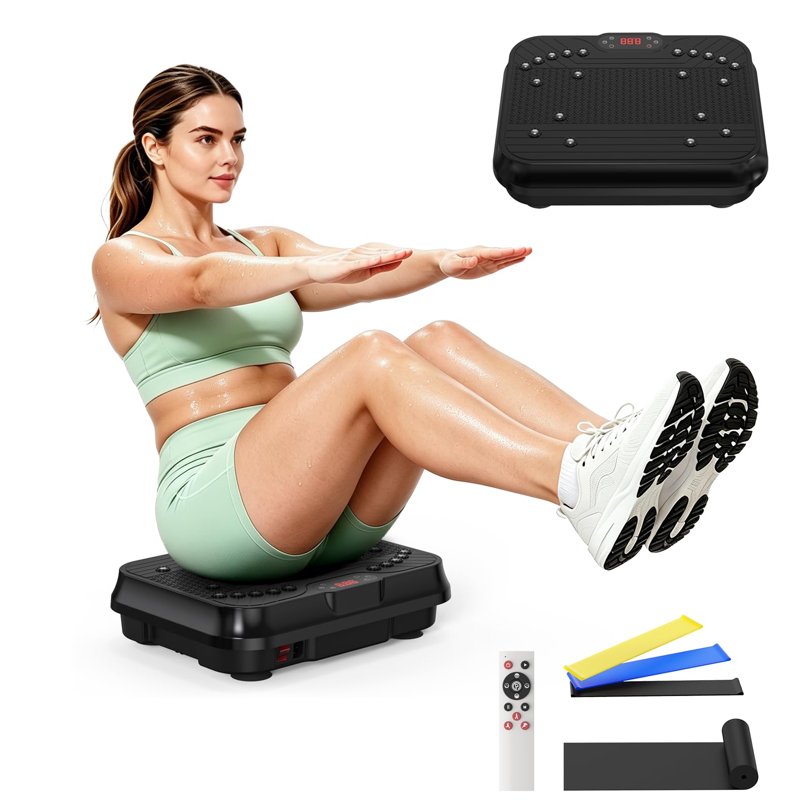 QQWORLD Fitness Vibration Plate Exercise Machine Vibration Full Body Shaker Stand Vibrator Shaker Board Gym for Weight Loss Fat Burner for Women-image-26