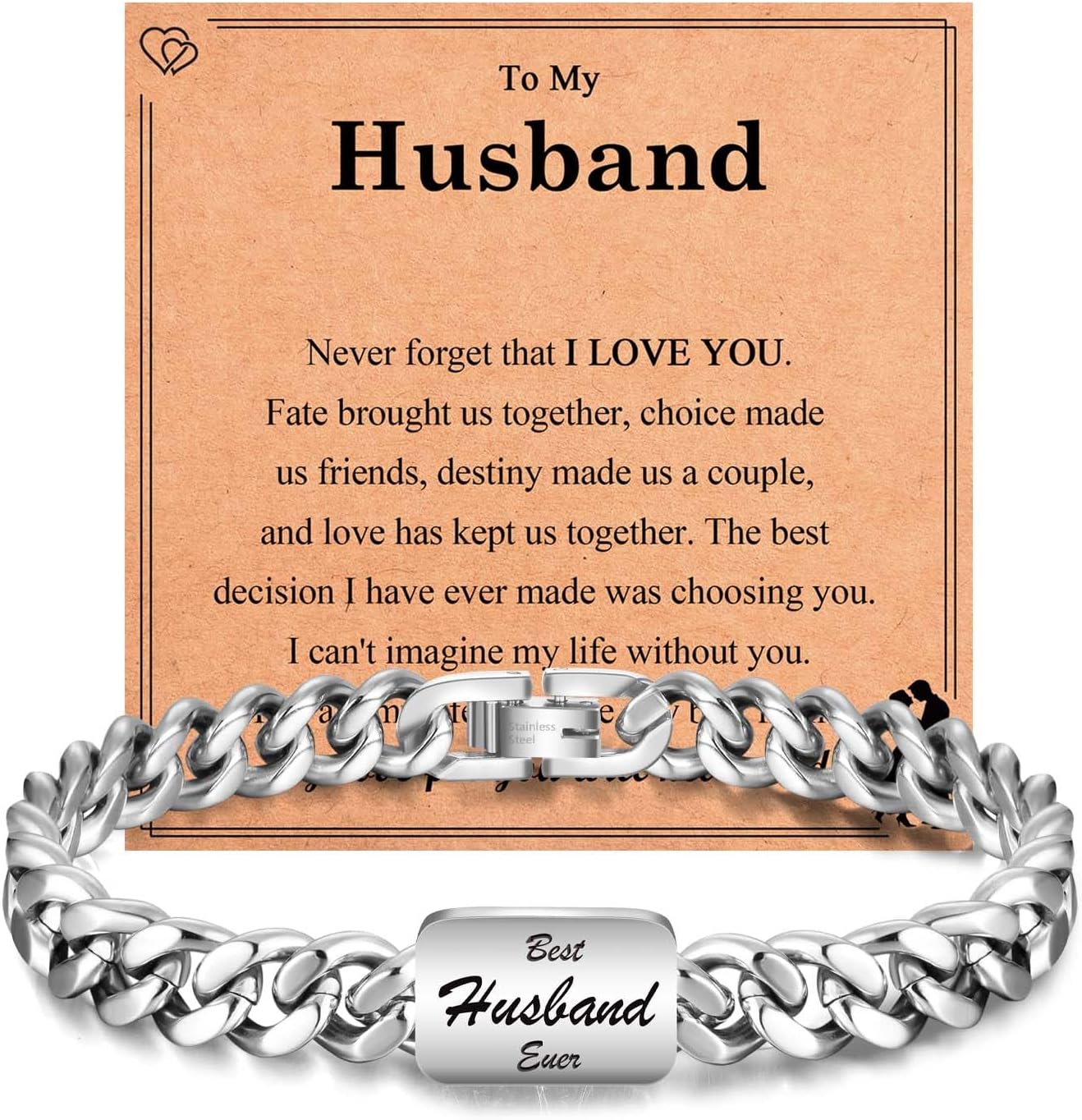 Cuban Bracelet Stainless Steel Bracelet Gifts for Son Grandson Nephew Brother Dad Husband Uncle Grandpa Boyfriend, Easter Graduation Christmas Valentines Fathers Day Birthday Gifts for Boys Him Men