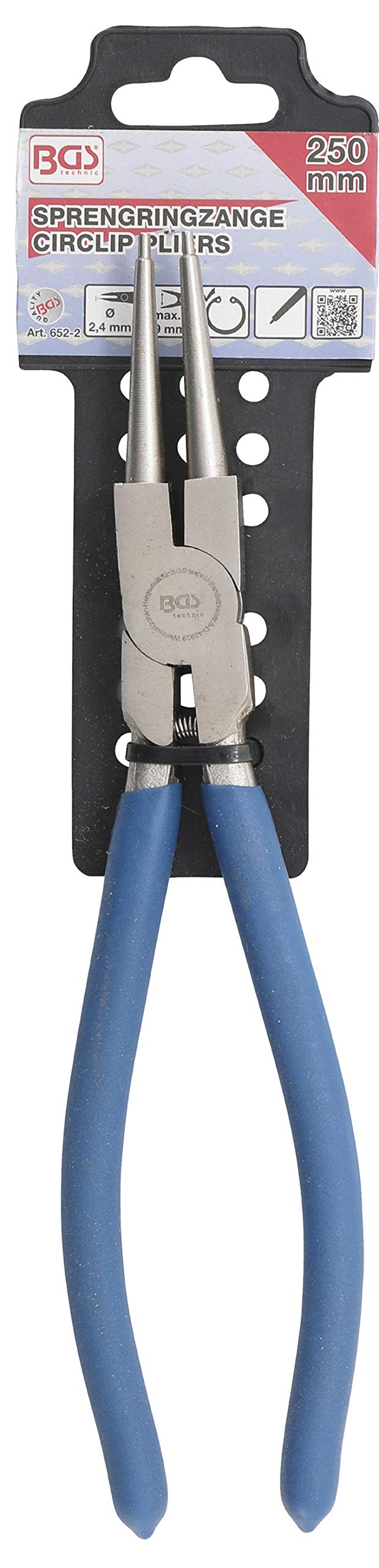 BGS 652-2 | Pinza per anelli seeger | dritta | per seeger interni | 250 mm